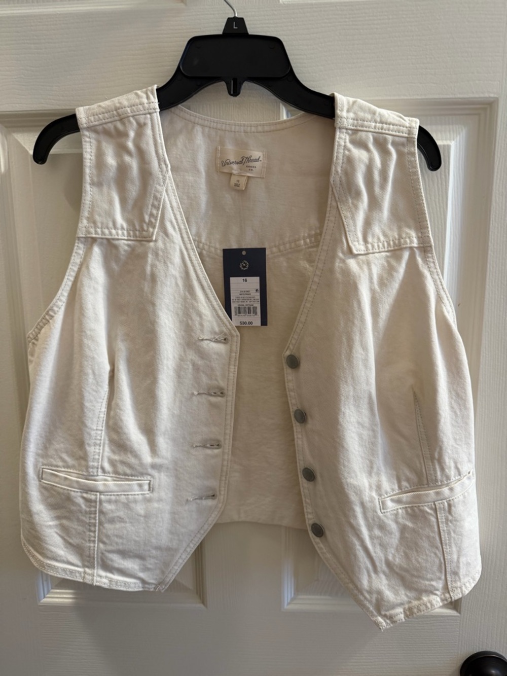 Universal Thread Cream Button-Front Vest